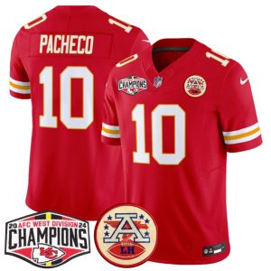 Kansas City Chiefs #10 Isiah Pacheco Red F.U.S.E. 2024 AFC West Division Champions Vapor Limited Stitched Jersey