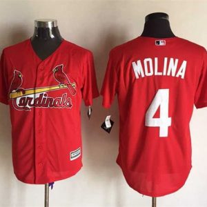 Cardinals #4 Yadier Molina Red New Cool Base Stitched Jersey