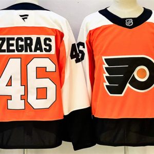 Philadelphia Flyers #46 Trevor Zegras Orange 2024 Stitched Jersey