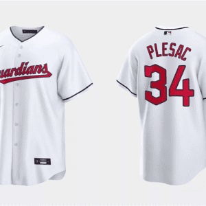 Cleveland Guardians #34 Zach Plesac White Cool Base Stitched Jersey