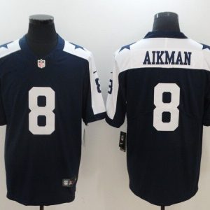 Dallas Cowboys #8 Troy Aikman Navy Blue Thanksgiving Vapor Untouchable Throwback Limited Stitched Nike Jersey