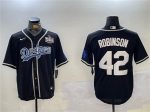 Los Angeles Dodgers #42 Jackie Robinson Black 2024 World Series Cool Base Stitched Jersey