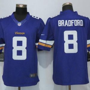 Vikings #8 Sam Bradford Purple Team Color Stitched Limited Nike Jersey