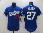 Los Angeles Dodgers #27 Trevor Bauer Blue Flex Base Sttiched Jersey