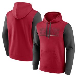 Tampa Bay Buccaneers Red Pewter Outline Pullover Hoodie
