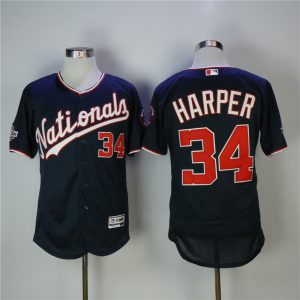 Washington Nationals #34 Bryce Harper Navy 2018 All-Star Game Flexbase Stitched Jersey