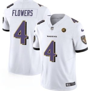 Baltimore Ravens #4 Zay Flowers White 2023 F.U.S.E. With John Madden Patch Vapor Limited Jersey