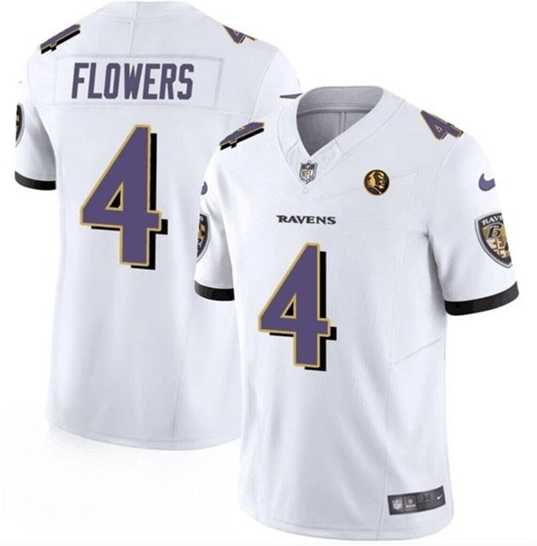 Baltimore Ravens #4 Zay Flowers White 2023 F.U.S.E. With John Madden Patch Vapor Limited Jersey