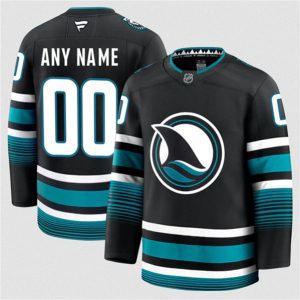 San Jose Sharks Custom Black 2024-25 Alternate Stitched Jersey