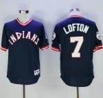 Indians #7 Kenny Lofton Navy Blue 1976 Turn Back The Clock Stitched Jersey