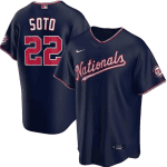 Washington Nationals Navy #22 Juan Soto Cool Base Stitched Jersey