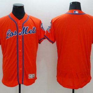 Mets Blank Orange Flexbase Authentic Collection Los Mets Stitched Jersey