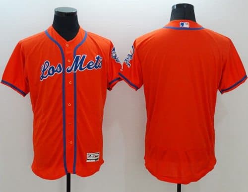 Mets Blank Orange Flexbase Authentic Collection Los Mets Stitched Jersey