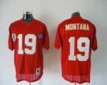 Mitchell Ness Chiefs #19 Joe Montana Red 75th Anniversary Throwback Stitched Jersey