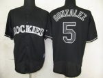 Rockies #5 Carlos Gonzalez Black Fashion Stitched Jersey