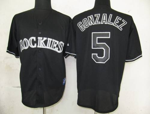 Rockies #5 Carlos Gonzalez Black Fashion Stitched Jersey