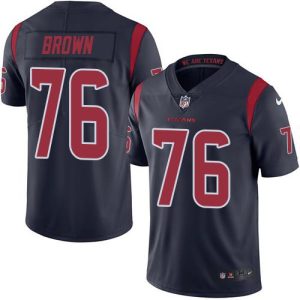 Texans #76 Duane Brown Navy Blue Stitched Limited Rush Nike Jersey