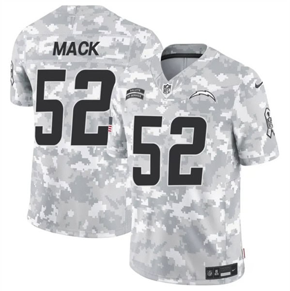 Los Angeles Chargers #52 Khalil Mack Arctic Camo 2024 F.U.S.E. Salute To Service Limited Stitched Jersey