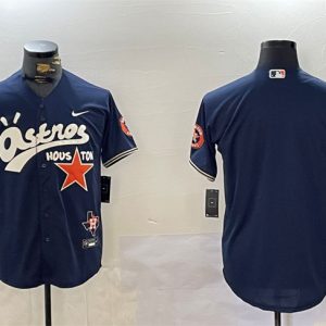 Houston Astros Blank Navy Cactus Jack Style Vapor Premier Limited Stitched Jersey