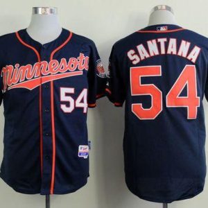 Twins #54 Ervin Santana Navy Blue Alternate Road Cool Base Stitched Jersey
