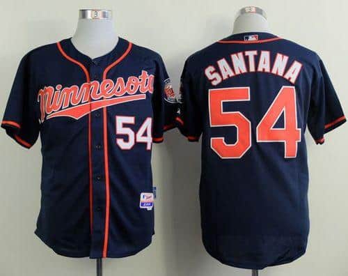 Twins #54 Ervin Santana Navy Blue Alternate Road Cool Base Stitched Jersey