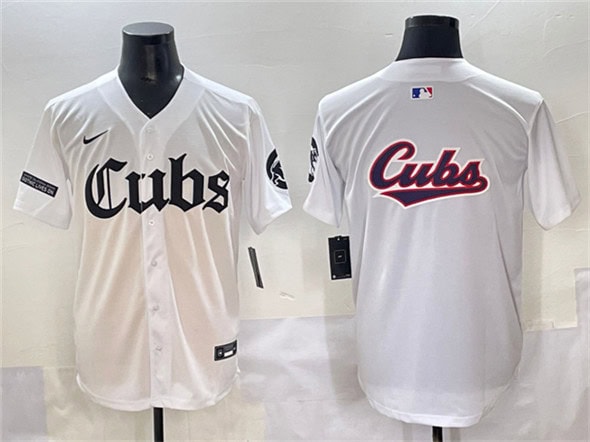 Chicago Cubs Team Big Logo White 'Gothic North Side Edition' Vapor Premier Limited Stitched Jersey