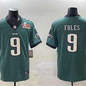 Philadelphia Eagles #9 Nick Foles Green 2025 Super Bowl LIX Patch Vapor Untouchable Limited Stitched Jersey
