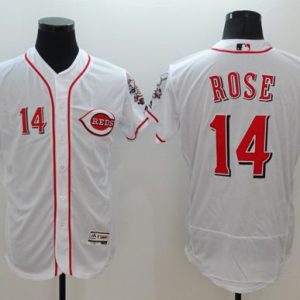 Reds #14 Pete Rose White Flexbase Authentic Collection Stitched Jersey