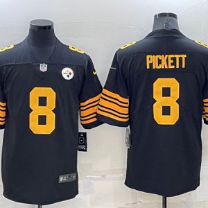 Pittsburgh Steelers #8 Kenny Pickett Black Color Rush Stitched Jersey