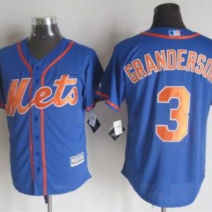 Mets #3 Curtis Granderson Blue Alternate Home New Cool Base Stitched Jersey