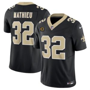 New Orleans Saints #32 Tyrann Mathieu Black 2024 F.U.S.E. With 4-Star C Patch Vapor Limited Stitched Jersey