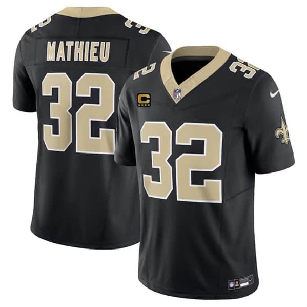 New Orleans Saints #32 Tyrann Mathieu Black 2024 F.U.S.E. With 4-Star C Patch Vapor Limited Stitched Jersey
