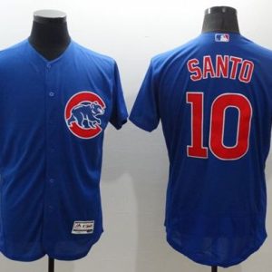 Cubs #10 Ron Santo Blue Flexbase Authentic Collection Stitched Jersey