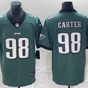 Philadelphia Eagles #98 Jalen Carter Green Vapor Limited Stitched Jersey