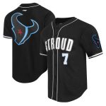 Houston Texans #7 C.J. Stroud Black Alternate Logo Mesh Button-Up Stitched Jersey