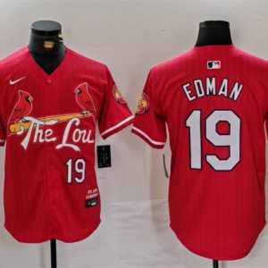 St. Louis Cardinals #19 Tommy Edman Red 2024 City Connect Stitched Jersey