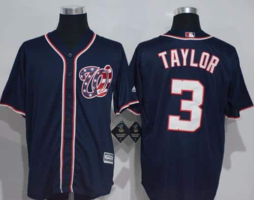 Nationals #3 Michael Taylor Navy Blue New Cool Base Stitched Jersey