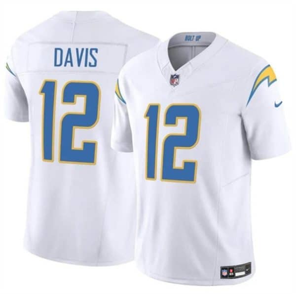 Los Angeles Chargers #12 Derius Davis White 2024 F.U.S.E. Vapor Limited Stitched Jersey