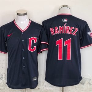 Cleveland Guardians #11 Jose Ramirez Navy Stitched Jersey