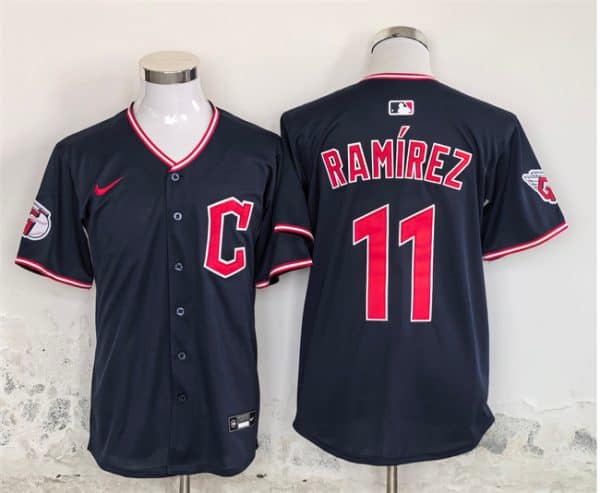 Cleveland Guardians #11 Jose Ramirez Navy Stitched Jersey