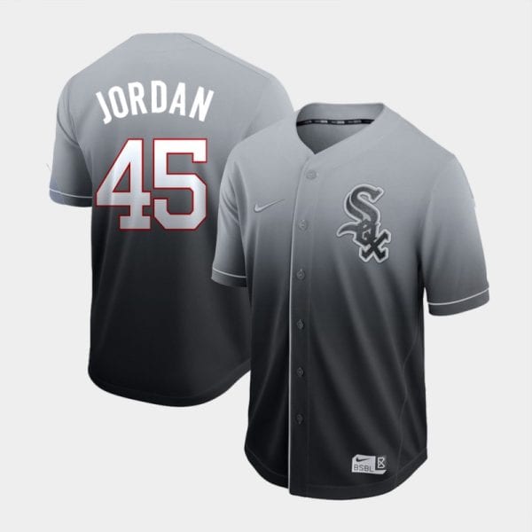 Chicago White Sox Blank #45 Michael Jordan Gray Fade Stitched Jersey