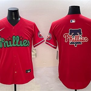 Philadelphia Phillies Team Big Logo Red Phanatic Limited Stitched Jersey