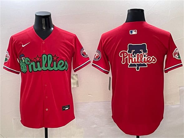 Philadelphia Phillies Team Big Logo Red Phanatic Limited Stitched Jersey