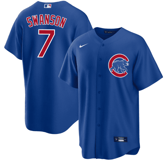 Chicago Cubs #7 Dansby Swanson Royal Cool Base Stitched Jersey