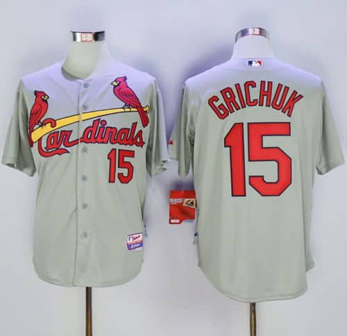Cardinals #15 Randal Grichuk Grey Cool Base Stitched Jersey