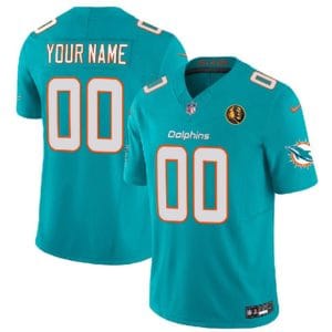 Miami Dolphins Custom Aqua 2023 F.U.S.E. With John Madden Patch Vapor Limited Stitched Jersey