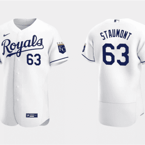 Kansas City Royals #63 Josh Staumont White Flex Base Stitched Jersey