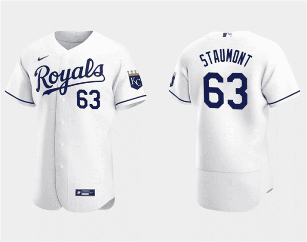 Kansas City Royals #63 Josh Staumont White Flex Base Stitched Jersey