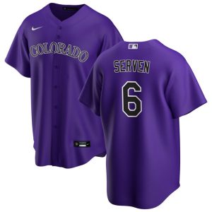 Colorado Rockies #6 Brian Serven Purple Stitched Jersey