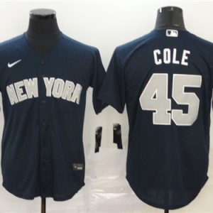New York Yankees #45 Gerrit Cole Navy Cool Base Stitched Jersey